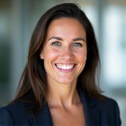 Professional portrait of Sarah Jenkins, a confident Chief Operating Officer